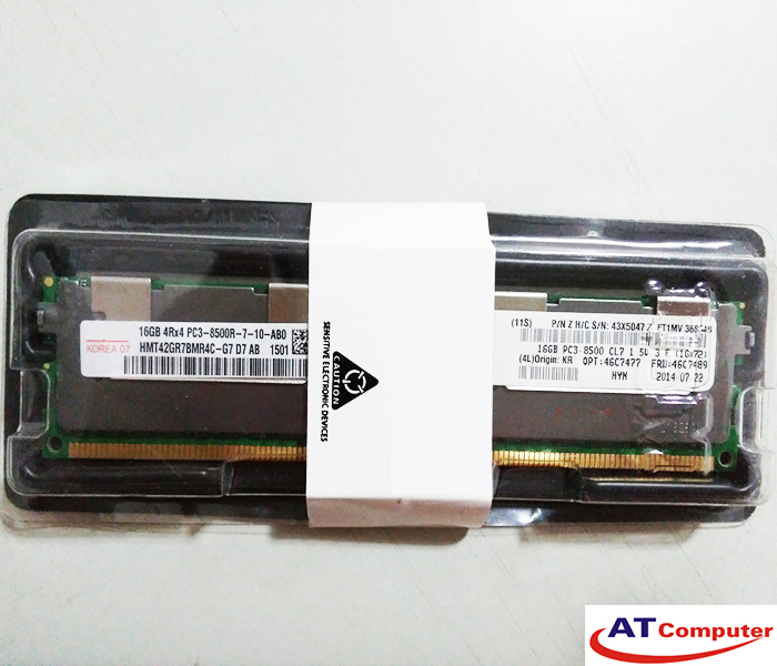 RAM IBM 16GB DDR3-1066Mhz PC3L-8500 4Rx4 CL7 ECC. Part: 46C7483