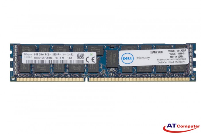 RAM DELL 8GB DDR3-1600Mhz PC3-12800 LV ECC. Part: A6994455
