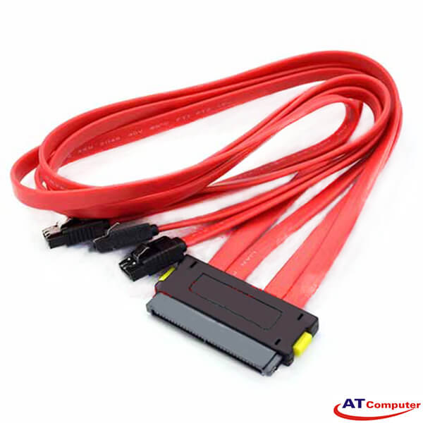 Cable SAS32Pin (180degree) (SFF-8484) to SATA7pin*4  Length: 0.5M, P/N: 5E32A02-4K-050
