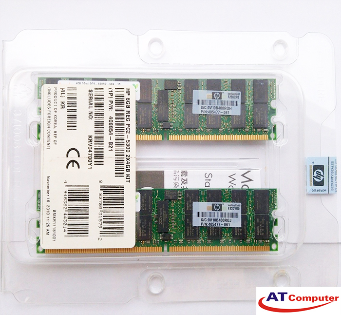 RAM HP 8GB DDR2-667Mhz PC2-5300 (2x4GB) 2RX4 Dual Rank ECC. Part: 483403-B21