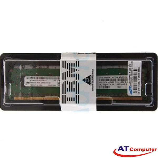 RAM IBM 4GB DDR3L-1600Mhz PC3L-12800 2Rx8 CL11 LP UDIMM ECC. Part: 00D5011