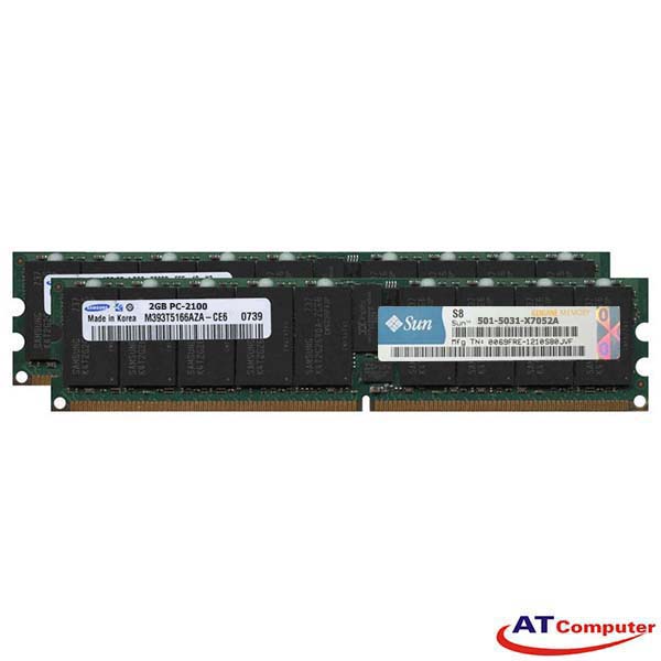 RAM SUN 4GB DDR-266Mhz PC-2100 (4x1GB) SDRAM DIMM ECC. Part: 501-5031, X7052A