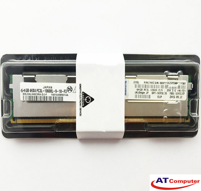RAM IBM 64GB DDR3L-1333Mhz PC3L-10600 8Rx4 CL9 LP LRDIMM ECC. Part: 46W0741