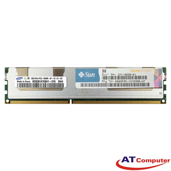 RAM SUN 8GB DDR3-1066Mhz PC3-8500 DIMM Registered ECC. Part: X5868A, 5868A, 371-4285