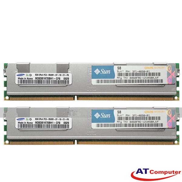 RAM SUN 16GB DDR3-1066Mhz PC3-8500 (2x8GB) DIMM ECC. Part: X8505A, 371-4776, 542-0246