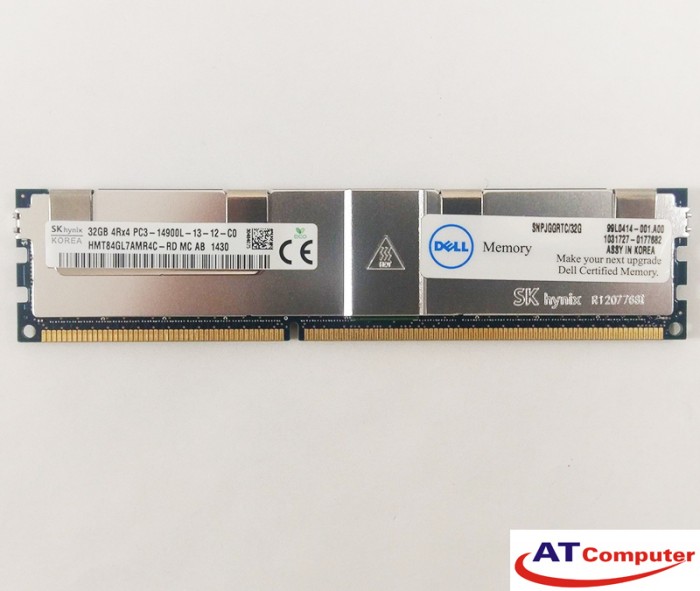 RAM DELL 32GB DDR3L-1866MHz PC3L-14900L Quad Rank LRDIMM ECC. Part: A7187321