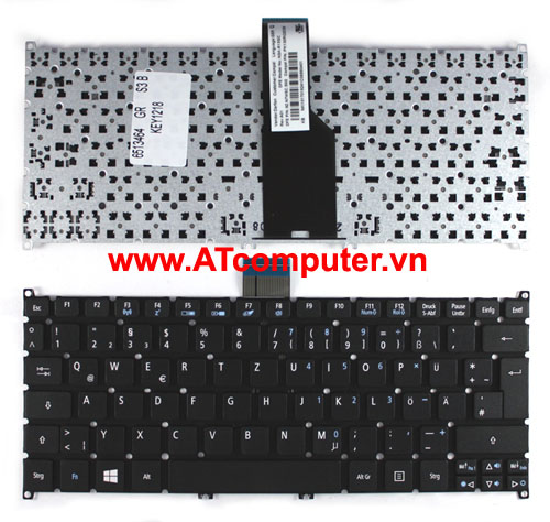 Bàn phím Acer Aspire V5-121, V5-123, V5-131, V5-171 Series. P/N: AEZHAR00010, 9Z.N7WSQ.11D, NSK-R11SQ, V128202CS1, PK130RO1A00