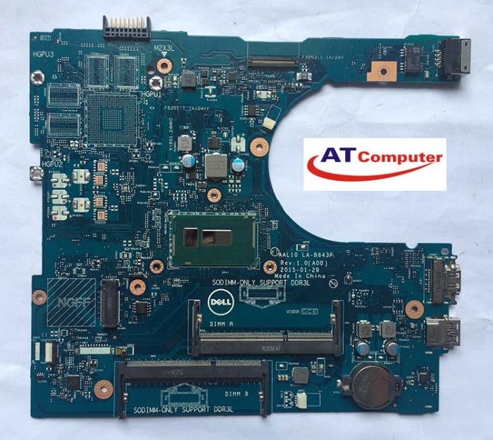 MainBoard Dell 3558, i3-4005U, VGA share. Part: LA-B843P