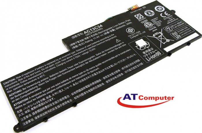 PIN Acer Aspire E3-111, E3-112, V5-122, V5-122P, V5-132, V5-132P, 4Cell, Original, Part: AC13C34, KT.00303.005, MS2377