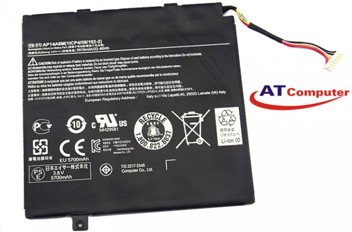 PIN Acer Aspire switch 10, WS5, 2Cell, Original, Part: AP14A4M, AP14A8M
