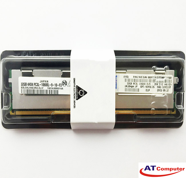 RAM IBM 32GB DDR3-1333Mhz PC3-10600 4Rx4 LRDIMM CL9 LP ECC. Part: 90Y3104