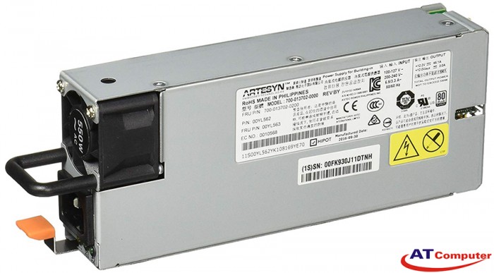 IBM 500W Power Supply Hot plug, For X3550M5, X3650M5, Part: 94Y8137