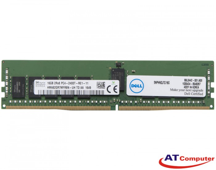 RAM DELL 16GB DDR4-2400MHz PC4-19200 UDIMM ECC. Part: A9755388, SNPCX1KMC